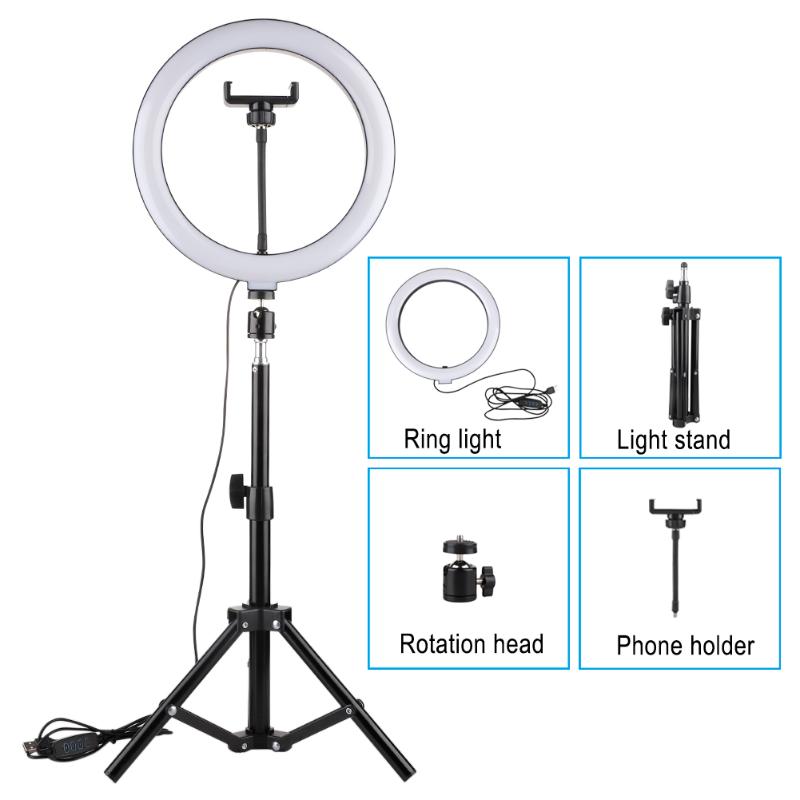 10 Inch Photo LED Selfie Ring Light Tripod LED Ring Light For Phone Youtube Video Camera Studio Make Up Lamp With USB Lamp
10 Inch Photo LED Selfie Ring Light Tripod LED Ring Light For Phone Youtube Video Camera Studio Make Up Lamp With USB Lamp