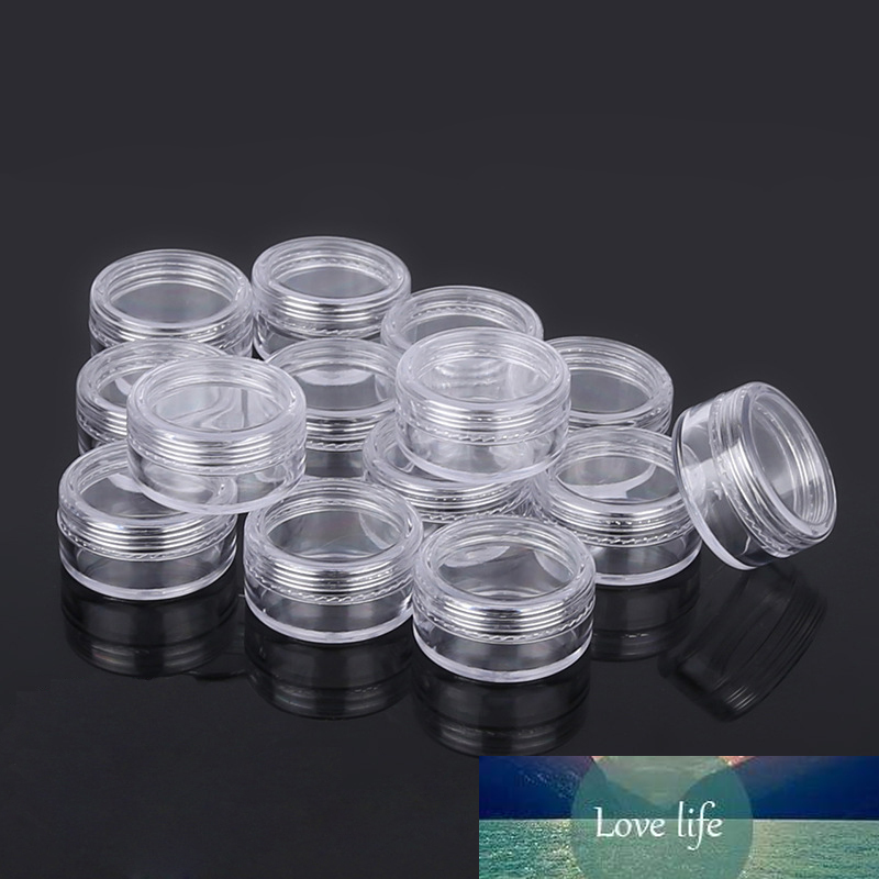 100pcs 2ml 3ml 5ml Empty Plastic Cosmetic Makeup Jar Pots Transparent Sample Bottles Eyeshadow Cream Lip Balm Storage Box