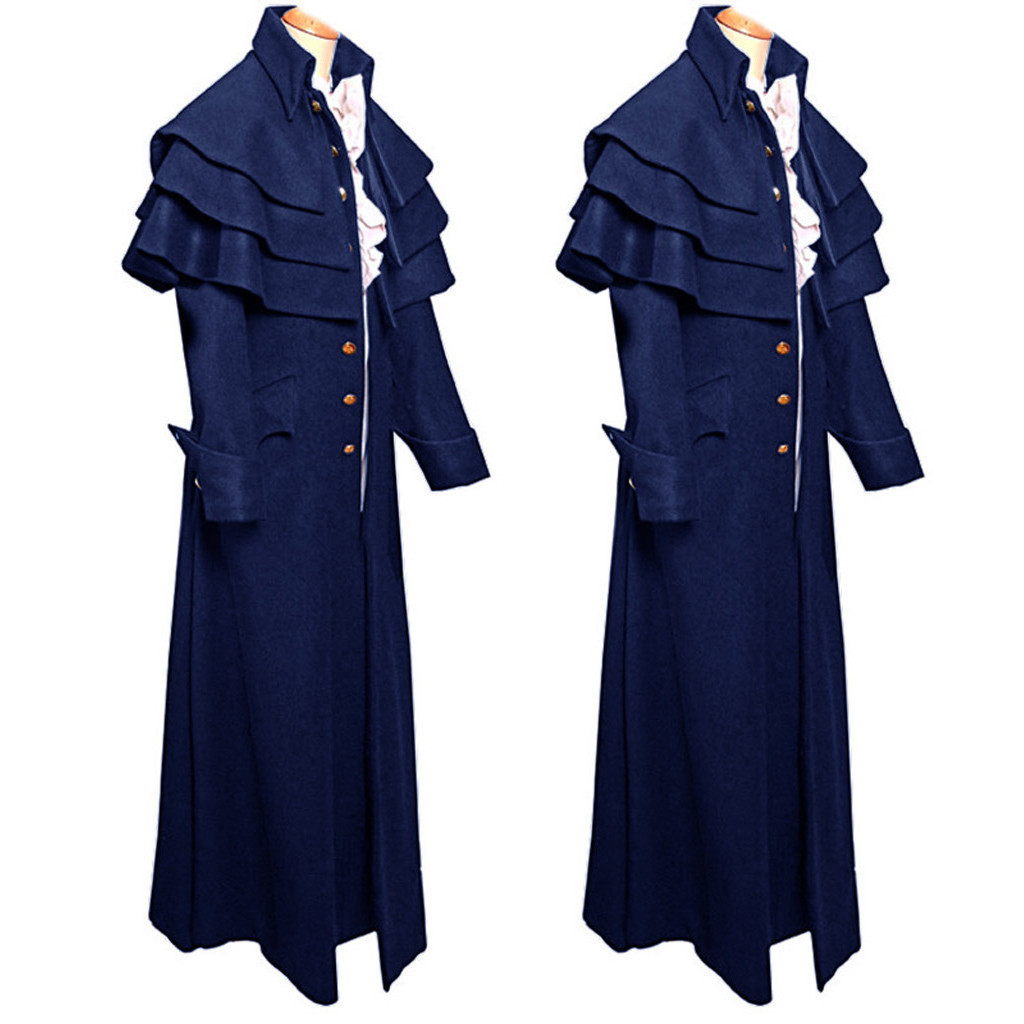 Men Vintage Gothic Long Jacket Autumn Retro Cool Costume Trench Coat Steampunk Tailcoat Button Wedding Uniform Coat Male 201120
