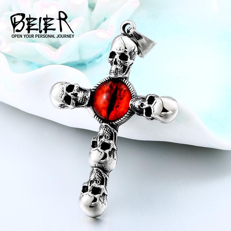 BEIER Vintage Cross Skull with Claw Evil Red Eye Necklace Pendant For Men 316 Stainless Steel Unique jewelry Punk Style BP8-341
BEIER Vintage Cross Skull with Claw Evil Red Eye Necklace Pendant For Men 316 Stainless Steel Unique jewelry Punk Style BP8-341