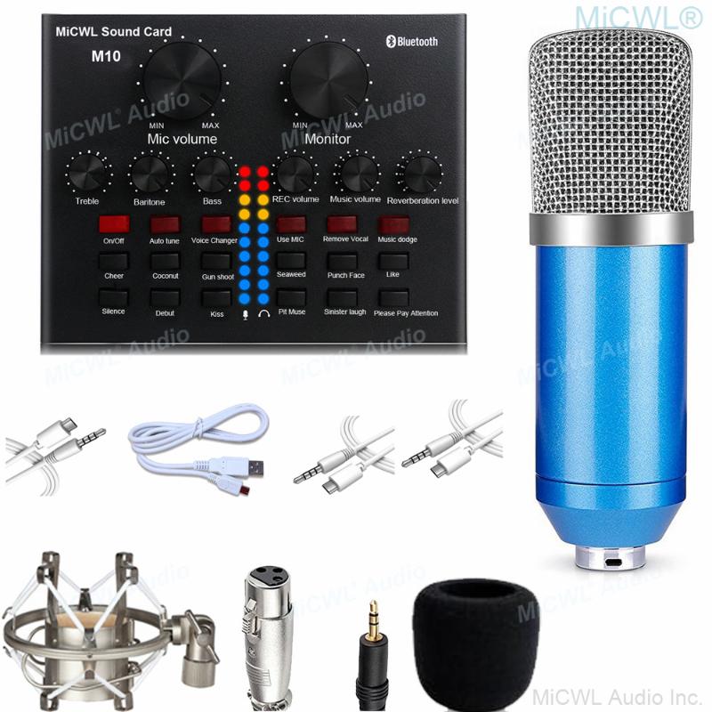 

MiCWL M10 Audio Live Sound Card Condenser Microphone for Laptop Computer Network Karaoke Chat