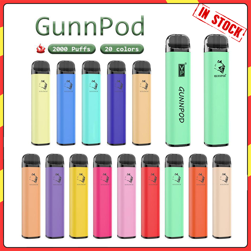 GUNNPOD VP Disposable Vape 1250mAh Battery 2000 Puffs E Cigarette Deivce 18350 8ml Vaporizer Starter Kit VS Elf Bar 20 colour Pen Pod PUFF Gunpod
GUNNPOD VP Disposable Vape 1250mAh Battery 2000 Puffs E Cigarette Deivce 18350 8ml Vaporizer Starter Kit VS Elf Bar 20 colour Pen Pod PUFF Gunpod