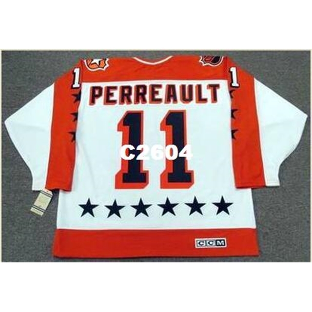 Mens #11 GILBERT PERREAULT 1984 Wales "All Star" CCM Vintage Retro Hockey Jersey or custom any name or number retro Jersey, White
Mens #11 GILBERT PERREAULT 1984 Wales "All Star" CCM Vintage Retro Hockey Jersey or custom any name or number retro Jersey, White