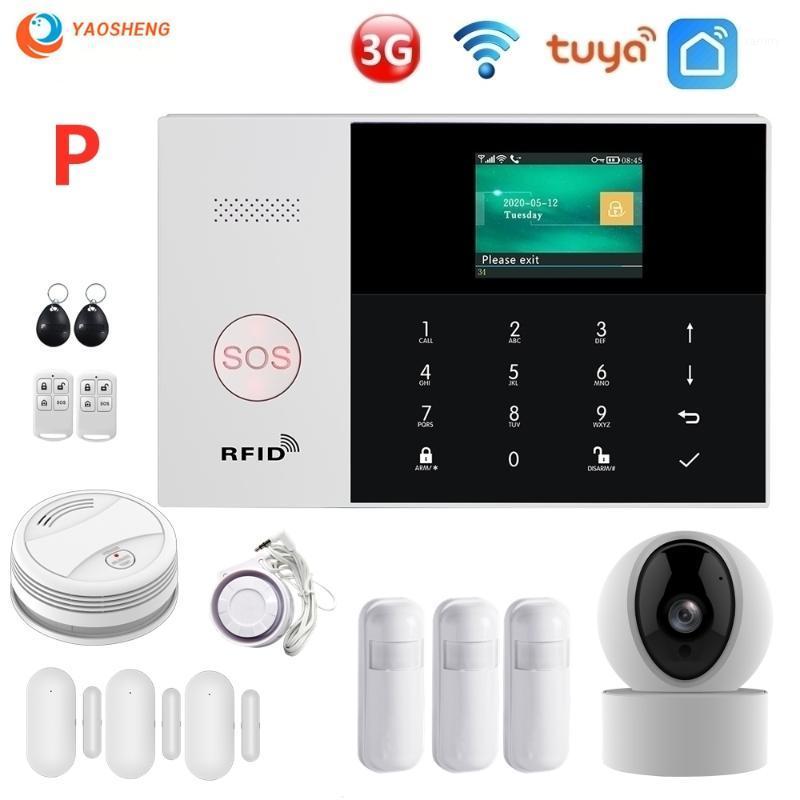 

Tuya 3G WIFI GSM GPRS Wireless 433MHz Home Burglar Alarm System with Smoke Detector IP Camera Security Alarm Kit SmartLife APP1