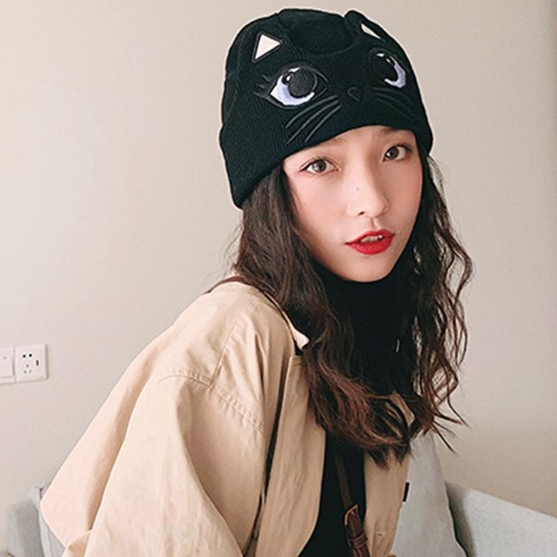 Beanie/Skull Caps Women Winter Warm Knit Cuffed Beanie Hat Big Eyes Cat Embroidery Snow Skull Cap 449F
Beanie/Skull Caps Women Winter Warm Knit Cuffed Beanie Hat Big Eyes Cat Embroidery Snow Skull Cap 449F