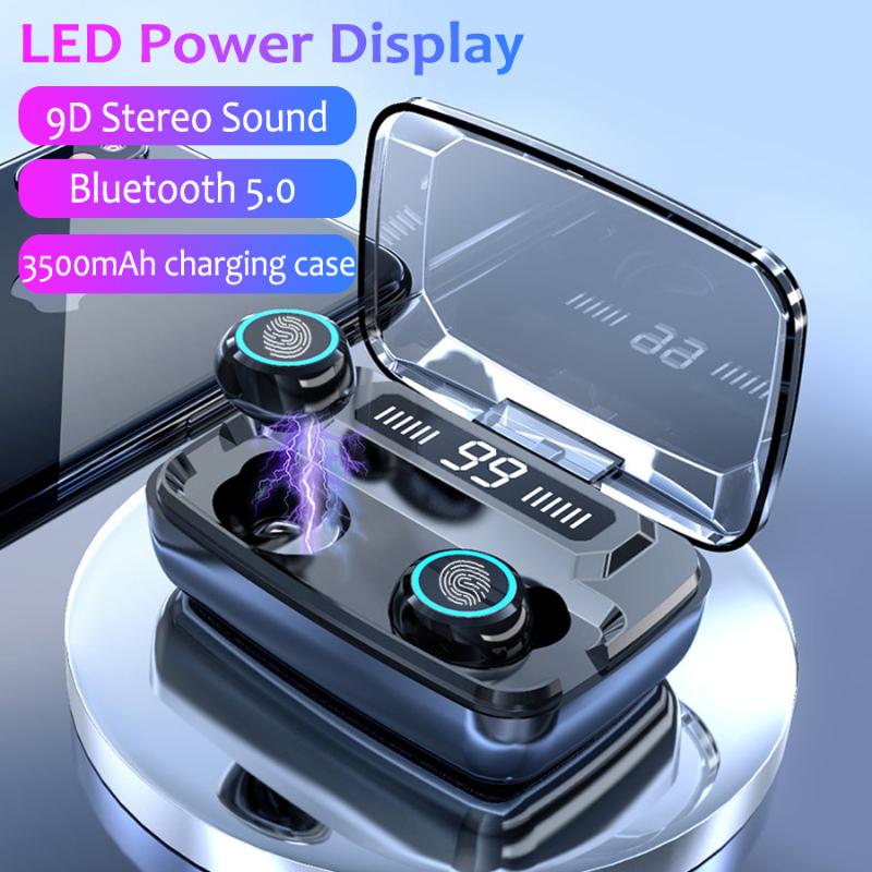 M11 Oringinal 3500mah LED Bluetooth Wireless Earphones Headphones Earbuds TWS Touch Control Sport Headset HiFI Stereo Waterproof, Black
M11 Oringinal 3500mah LED Bluetooth Wireless Earphones Headphones Earbuds TWS Touch Control Sport Headset HiFI Stereo Waterproof, Black