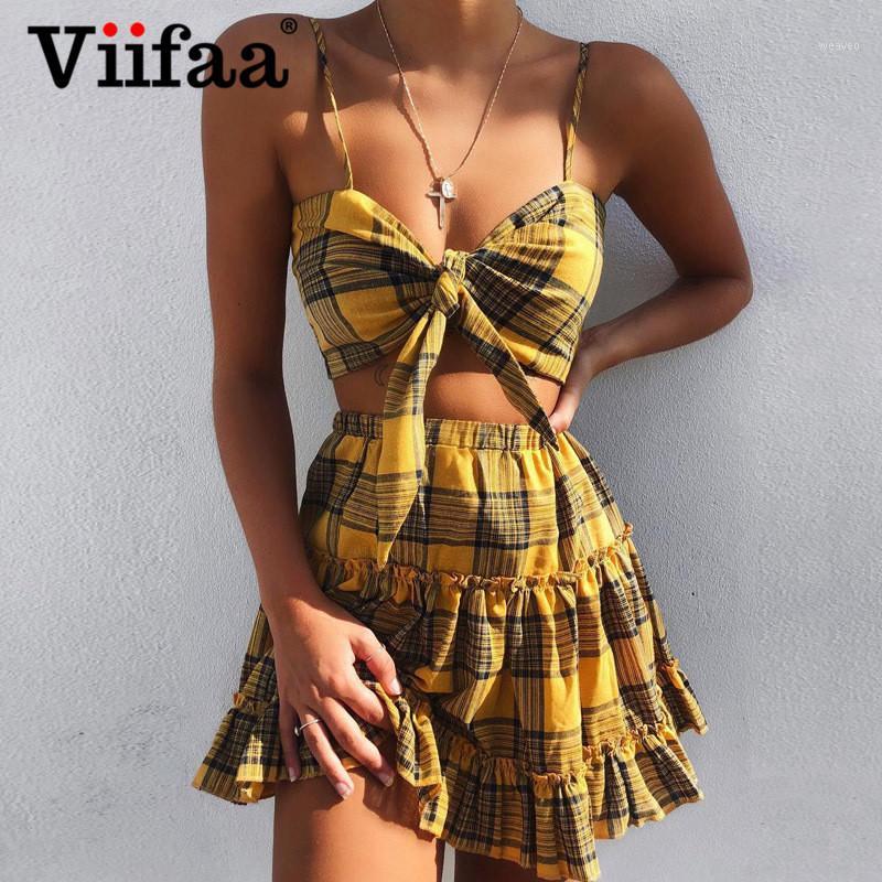 Viifaa Women Yellow Plaid Matching Sets Party Two Piece Outfits Crop Top and Skirt Tie Front Ruffle Sexy 2 Piece Set1
Viifaa Women Yellow Plaid Matching Sets Party Two Piece Outfits Crop Top and Skirt Tie Front Ruffle Sexy 2 Piece Set1