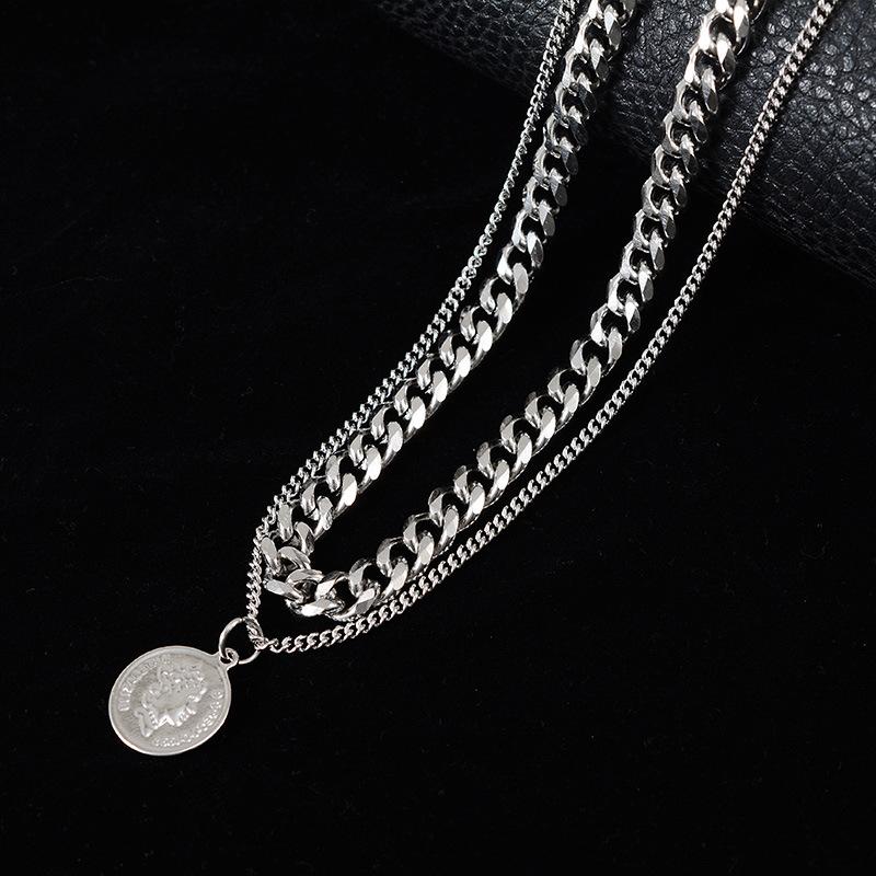 Fashion hip hop titanium steel necklace women's double retro style accessories ladies personality simple pendant hot sale
Fashion hip hop titanium steel necklace women's double retro style accessories ladies personality simple pendant hot sale