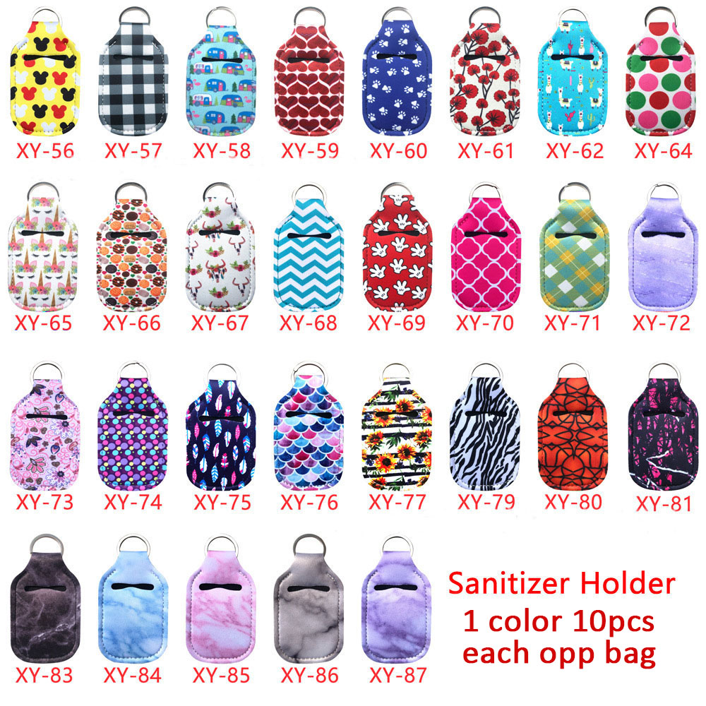 30ml Portable Hand Sanitizer Bottles Holder Keychain Bags Neoprene Key Chain Bag Holder Hand Sanitizer Lotion Soap Bulk Liquids Key Rings