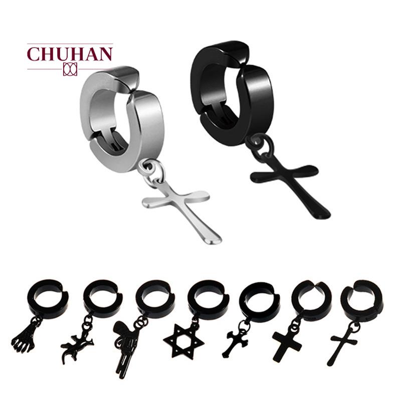 CHUHAN Korean Punk Black Multiple Style Titanium Steel Stud Earrings for Men Women Gothic Street Rock Hip Hop Ear Jewelry J206
CHUHAN Korean Punk Black Multiple Style Titanium Steel Stud Earrings for Men Women Gothic Street Rock Hip Hop Ear Jewelry J206