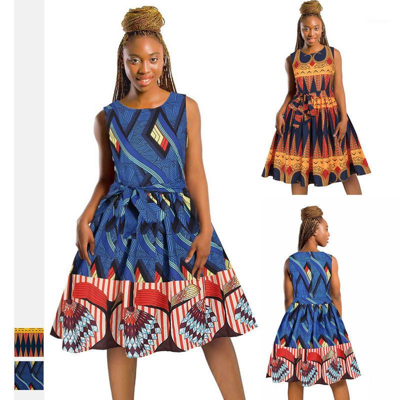 Fashionable Women's Dresses Digital Printed Women's Sleeveless Dresses with Belts Africa Hot Sale Skirts1, As diagram
Fashionable Women's Dresses Digital Printed Women's Sleeveless Dresses with Belts Africa Hot Sale Skirts1, As diagram