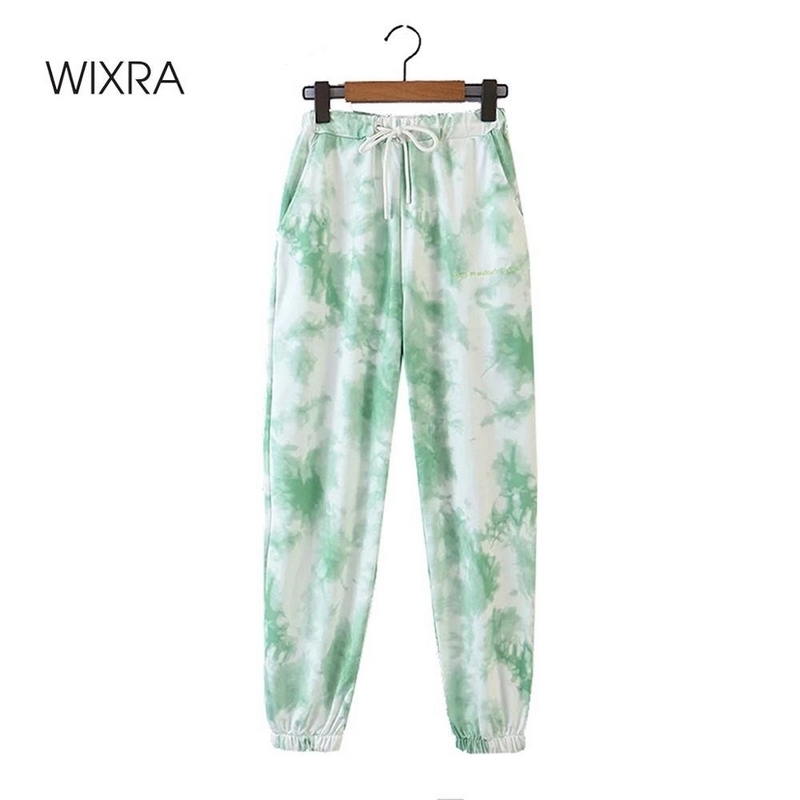 Wixra Womens Pants Spring Autumn Elastic Waist Streetwear Casual Loose Drawstring Tie-Dye Pants Sportswear For Female 201118, Green
Wixra Womens Pants Spring Autumn Elastic Waist Streetwear Casual Loose Drawstring Tie-Dye Pants Sportswear For Female 201118, Green