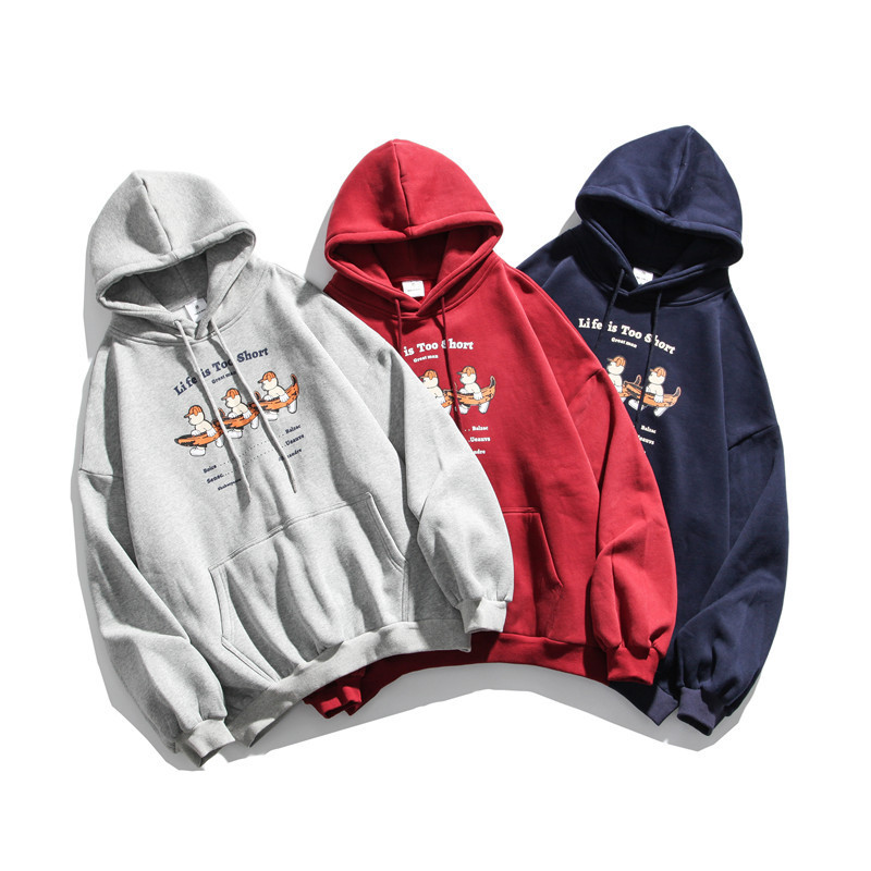 2021 New with Hood Teddy for Man Woman in the Fall Winter BVYU, Red