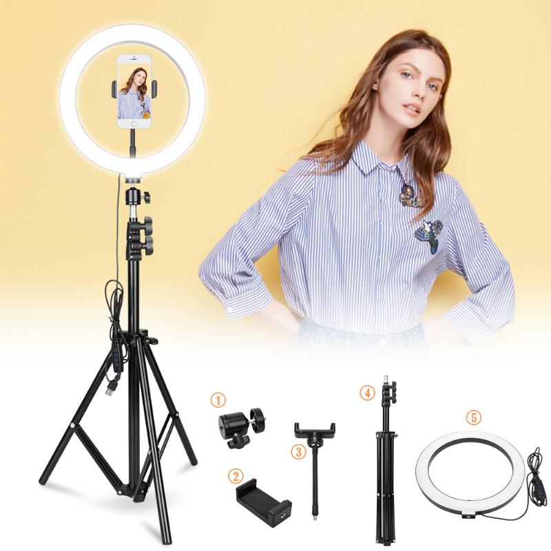 Photo Studio 10" Ring Lamp 3500-6500K Selfie Ring Light Dimmable Photographic Lighting Tripod Stand For Live YouTube Fill Light
Photo Studio 10" Ring Lamp 3500-6500K Selfie Ring Light Dimmable Photographic Lighting Tripod Stand For Live YouTube Fill Light