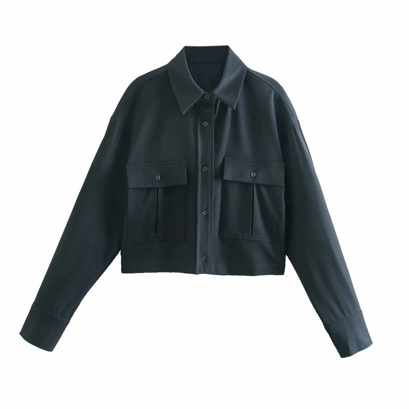 2021 New Shirts and Blouses Spring Fashion Ladies Pockets Short Style Tops for Women 5fl0, Black
2021 New Shirts and Blouses Spring Fashion Ladies Pockets Short Style Tops for Women 5fl0, Black