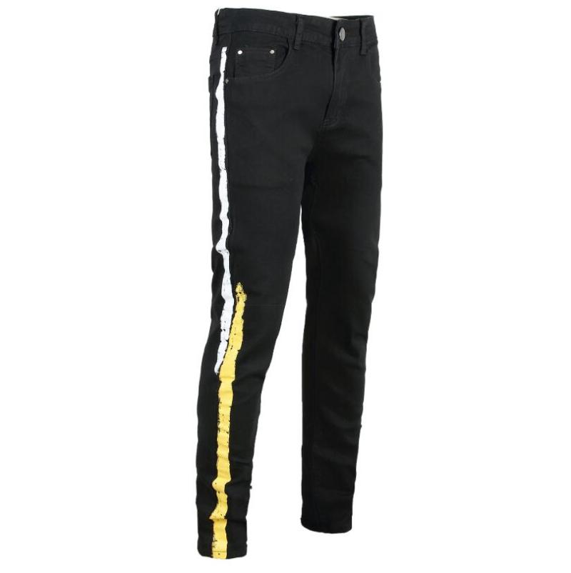 2021 Men' colored stripe printed black stretch jeans Slim fit plus big size painted Denim pants Casual Man trousers W1646
2021 Men' colored stripe printed black stretch jeans Slim fit plus big size painted Denim pants Casual Man trousers W1646