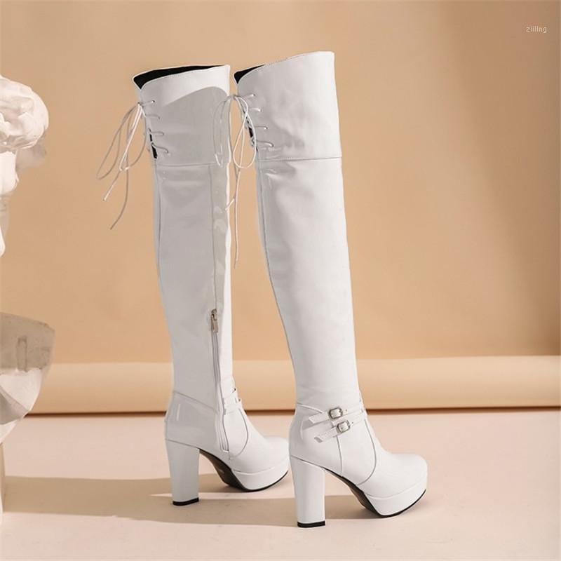 Womens Platform Heels Boots Round Toe Over The Knee Shoes Woman Zipper Metal Decoration Thick Boots Plus Size Zapatos De Mujer1, White
Womens Platform Heels Boots Round Toe Over The Knee Shoes Woman Zipper Metal Decoration Thick Boots Plus Size Zapatos De Mujer1, White