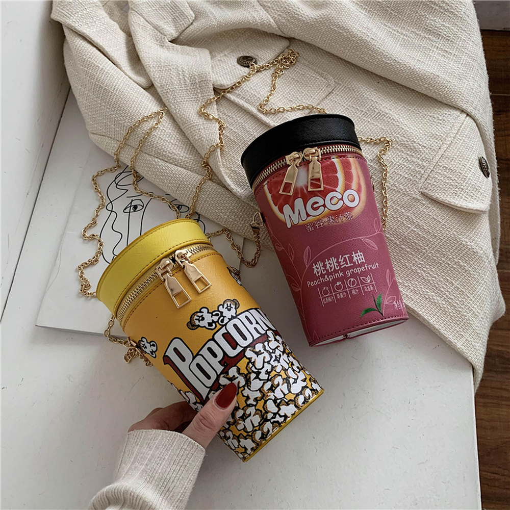 Popcorn Drink Bottle Cylinder Shaped Bag Shoulder Messenger For Women PU Chain Crossbody Bags Ladies Bucket Handbags Purses Q1221, Light red
Popcorn Drink Bottle Cylinder Shaped Bag Shoulder Messenger For Women PU Chain Crossbody Bags Ladies Bucket Handbags Purses Q1221, Light red