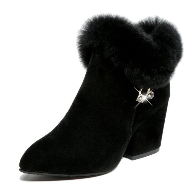 Pointed Toe Faux Fur Ankle Boots Fashion Warm Luxury Ladies Boot Black Women Casual Shoes Square High Heels Winter Woman Boots
Pointed Toe Faux Fur Ankle Boots Fashion Warm Luxury Ladies Boot Black Women Casual Shoes Square High Heels Winter Woman Boots