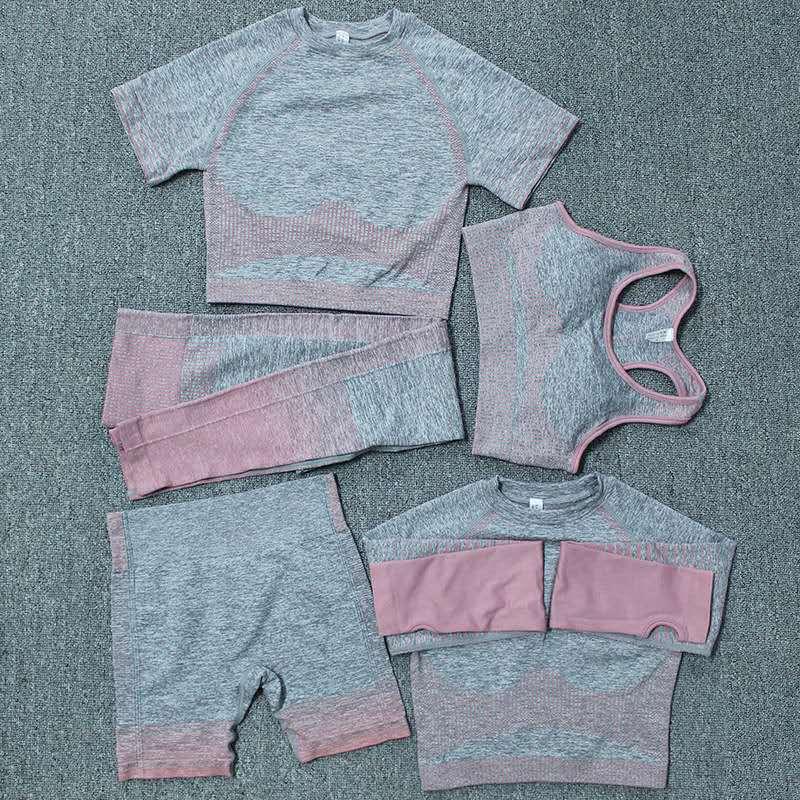 5PCS Yoga Set Women sport clothing Crop top+Seamless Workout Yoga Leggings & shorts Jogging outfits Fitness suits GYM
5PCS Yoga Set Women sport clothing Crop top+Seamless Workout Yoga Leggings & shorts Jogging outfits Fitness suits GYM