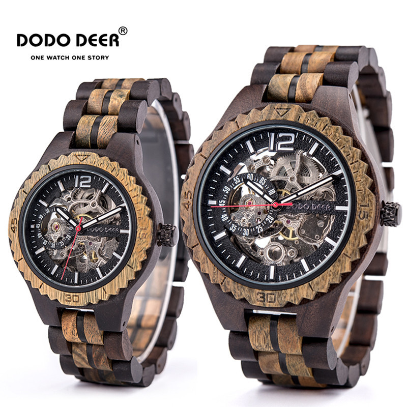 Relogio Masculino Wooden Watch Men DODO DEER Wood Automatic Watches Reloj Hombre Personalized Customiz OEM Anniversary Gifts 201113