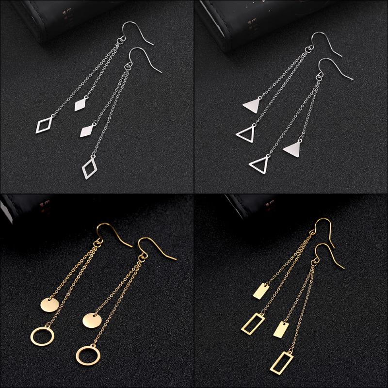 Teamer Fashion Stainless Steel Earrings Women's Long Chain Hook Drop Earrings Round Triangle Rectangle Geometric Jewelry
Teamer Fashion Stainless Steel Earrings Women's Long Chain Hook Drop Earrings Round Triangle Rectangle Geometric Jewelry