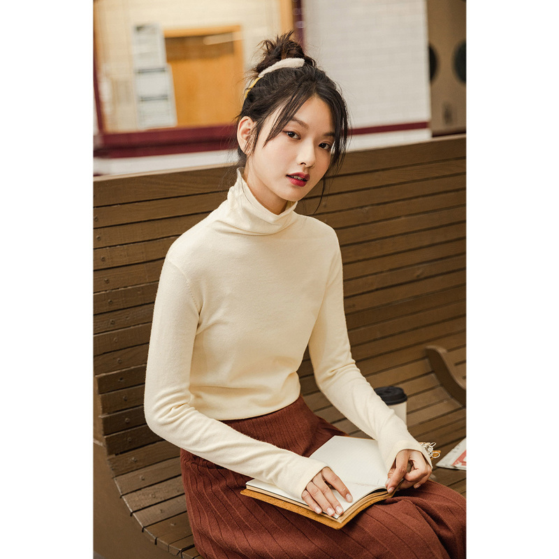 INMAN Winter Arrivals Inner High Neck Basic Long Sleeve Thin Pure Color Slim Bottomed Women's Sweater 201224