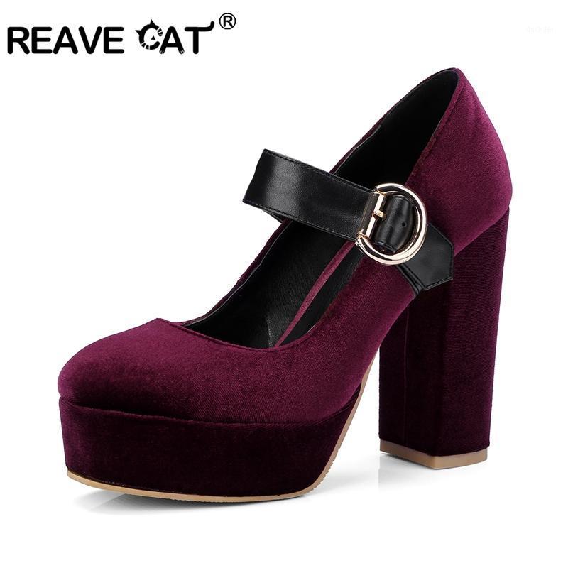 REAVE CAT Women's pumps High heels Ladies shoes Square heel Flock Buckle Flock Platform Spring summer Black Wine Khaki A20271
REAVE CAT Women's pumps High heels Ladies shoes Square heel Flock Buckle Flock Platform Spring summer Black Wine Khaki A20271