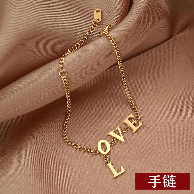 Charm Bracelets Fashion Jewelry Rose Gold Titanium Bracelet, LOVE Letter Steel Bracelet
Charm Bracelets Fashion Jewelry Rose Gold Titanium Bracelet, LOVE Letter Steel Bracelet