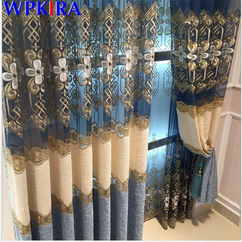 Luxurious Emboridery Curtains For Living Room Elegant Sheer Curtain Bedroom Hollow Out Translucidus 40% European 1pc X-AD369#30, Blue tulle
Luxurious Emboridery Curtains For Living Room Elegant Sheer Curtain Bedroom Hollow Out Translucidus 40% European 1pc X-AD369#30, Blue tulle