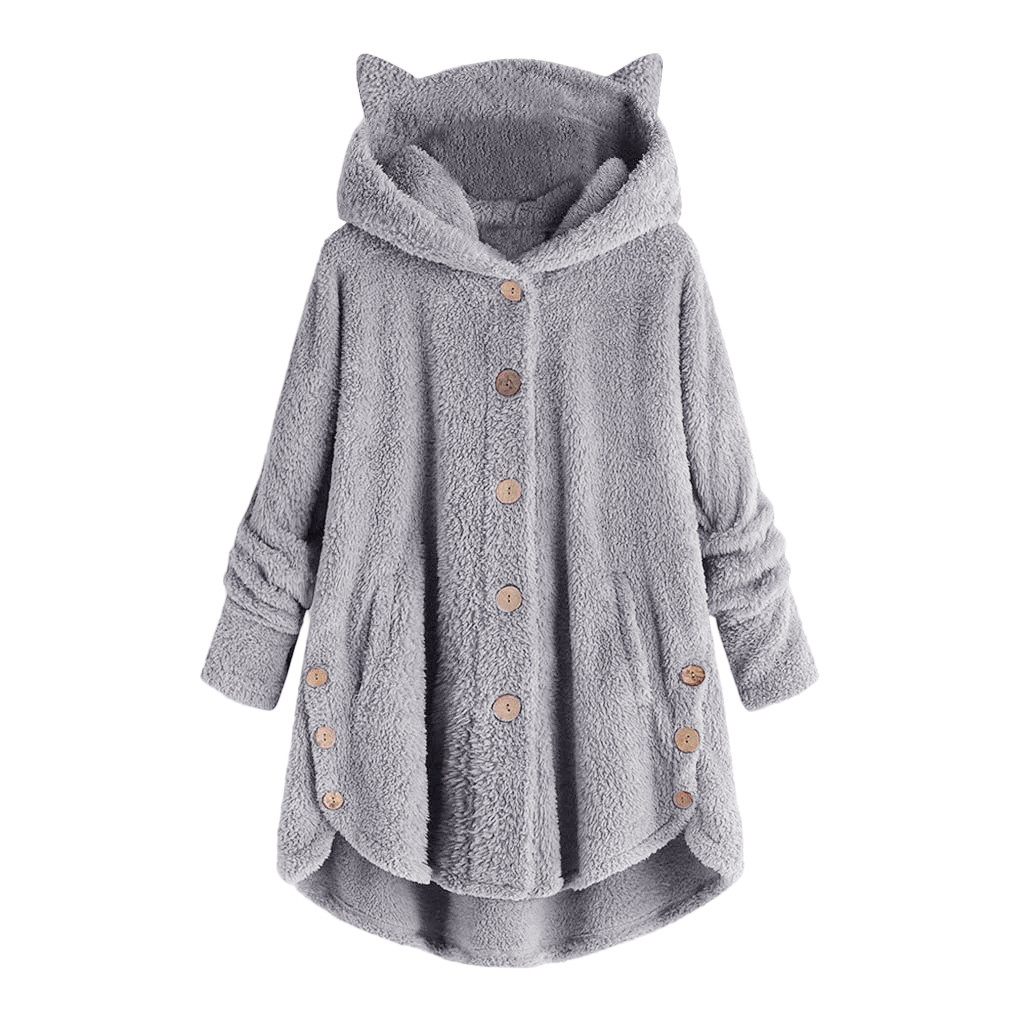 Fleece Hooded Women Clothing Winter Solid Single Button Coat Loose Sweater Blouse Plus Size Women Clothes 2019 Winter, Navy blue
Fleece Hooded Women Clothing Winter Solid Single Button Coat Loose Sweater Blouse Plus Size Women Clothes 2019 Winter, Navy blue