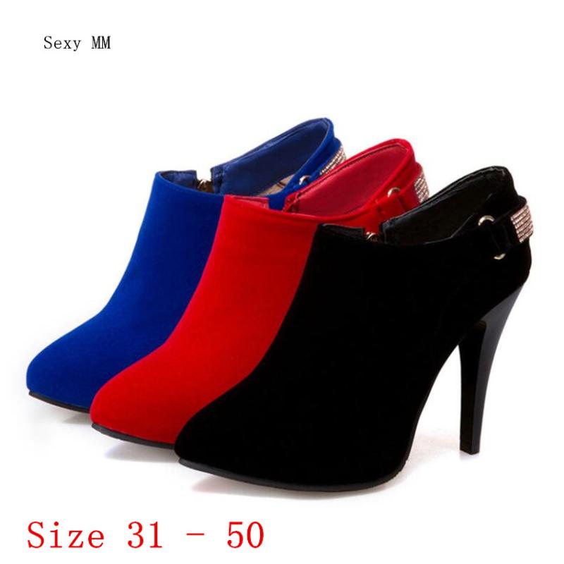 Spring Autumn High Heels Women Ankle Boots Pumps Woman Short Boots High Heel Shoes Small Plus Size 31 - 50, Blue
Spring Autumn High Heels Women Ankle Boots Pumps Woman Short Boots High Heel Shoes Small Plus Size 31 - 50, Blue