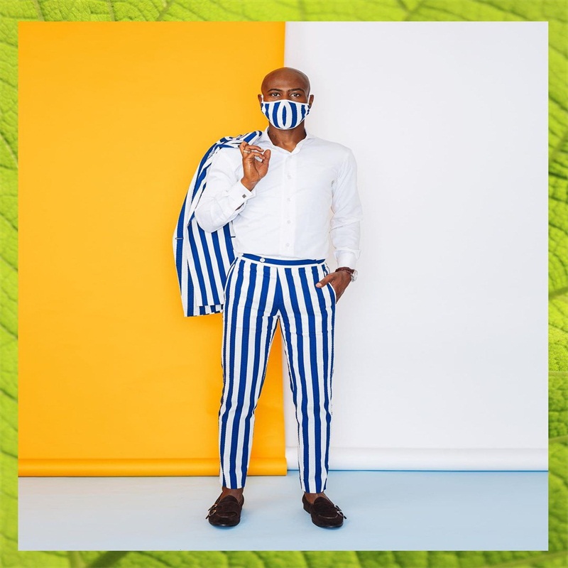 2 pieces formal men suits cotton thick stripe groom tuxedos lapel modern men coatpant custom made casual party suit