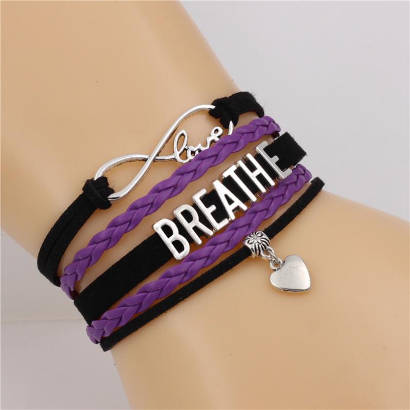 Tennis Antique BREATHE Letter Bracelet Infinity Love Multi-layer Leather Cute Heart Charm Fashion Jewelry For Men Creative Gifts
Tennis Antique BREATHE Letter Bracelet Infinity Love Multi-layer Leather Cute Heart Charm Fashion Jewelry For Men Creative Gifts