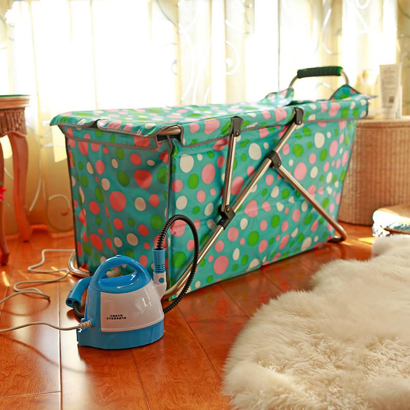 Folding bathtub free inflatable shower tub adult bath barrel can be smoked steam sauna two in one