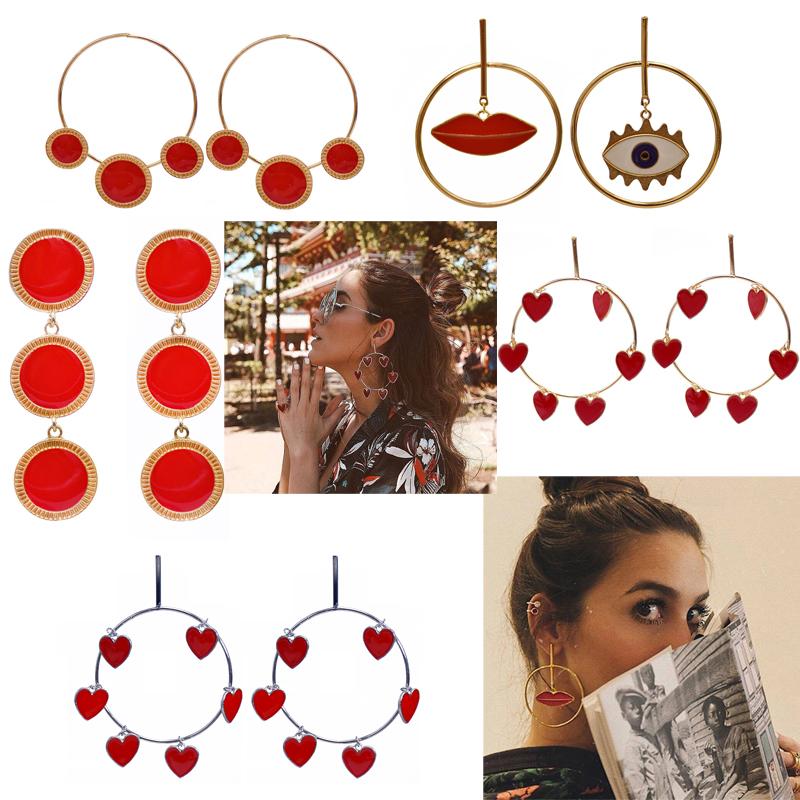 Hoop & Huggie Bohemian Lady Heart Summer Beach Statement Earring Women Metal Gold Color Eye Lips Long Dangle Drop Earrings Party Jewelry
Hoop & Huggie Bohemian Lady Heart Summer Beach Statement Earring Women Metal Gold Color Eye Lips Long Dangle Drop Earrings Party Jewelry