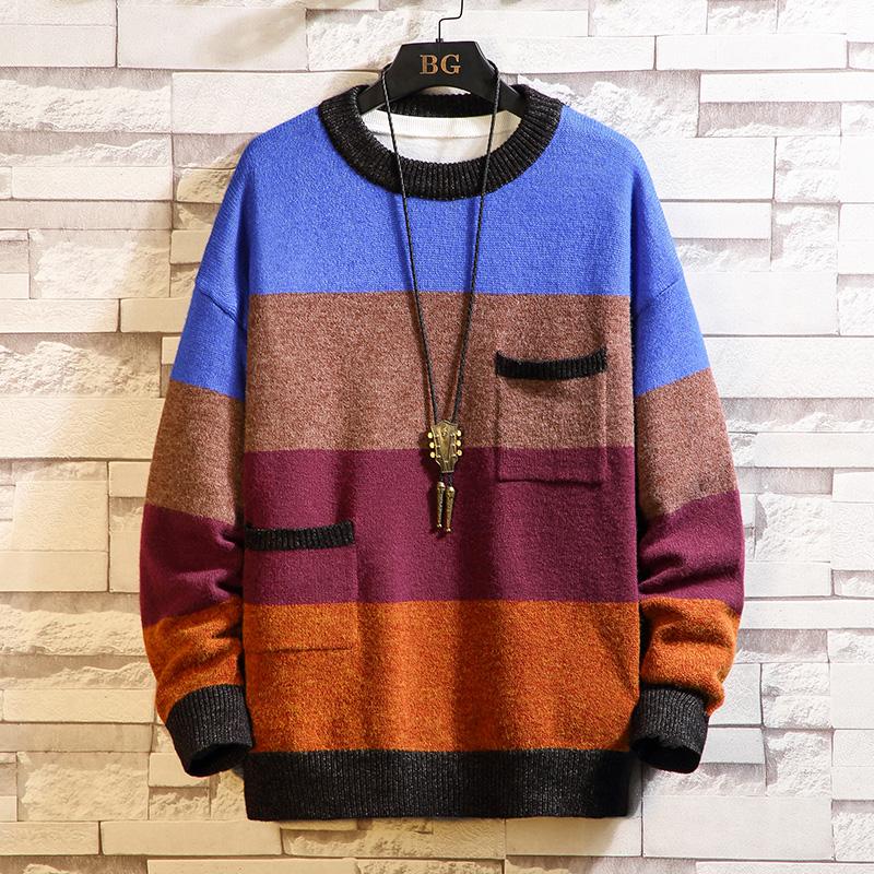 Pullovers Men Autumn Pocket Knitted Sweater Loose O-Neck Jumpers Fashion Harajuku Plus Size Street All-match Sweaters Coat Male, Black
Pullovers Men Autumn Pocket Knitted Sweater Loose O-Neck Jumpers Fashion Harajuku Plus Size Street All-match Sweaters Coat Male, Black