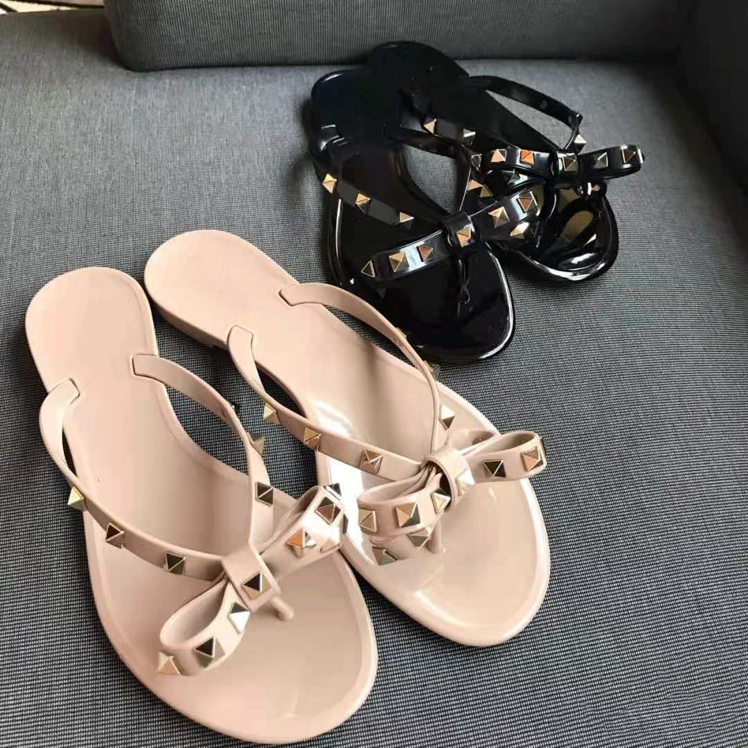 Hot Sale- Women Sandals Rivet Bow Knot Flat Slippers Sandal Studded Girl Shoes Jelly Platform Slides Lady Flip Flops, Black
Hot Sale- Women Sandals Rivet Bow Knot Flat Slippers Sandal Studded Girl Shoes Jelly Platform Slides Lady Flip Flops, Black