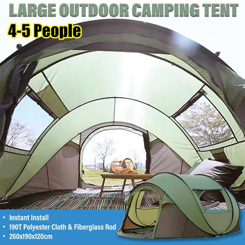 4-5 People Large Instant Setup Tent Outdoor Rainproof Camping Hiking Family Tents Shelter Sunshade Backpacking Travel Tent
4-5 People Large Instant Setup Tent Outdoor Rainproof Camping Hiking Family Tents Shelter Sunshade Backpacking Travel Tent
