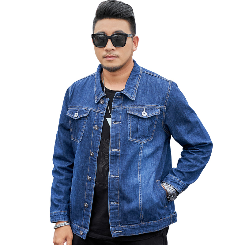 QUANBO Big size 6XL 7XL 8XL Denim Jacket Autumn Winter Classic Casual Jeans Jackets Fashion Hip Hop Male Streetwear Fat 201116