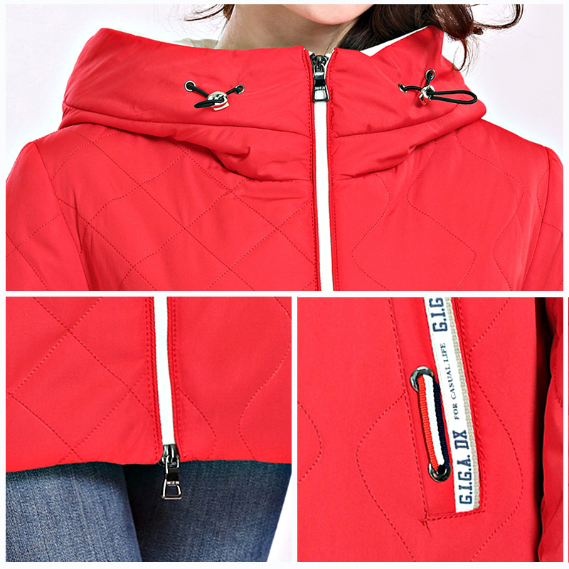 Spring Autum Women's Parka Coat Thin Women Jackets Long Plus Size Hooded High Quality Warm Cotton Coats CEPRASK New Padded 201201