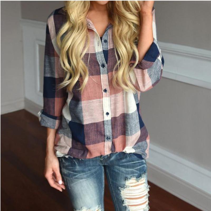 Women Shirts 2020 Autumn Casual Plaid Shirt For Women Tops And Blouses Long Sleeve Ladies Blouse Shirts, Orange
Women Shirts 2020 Autumn Casual Plaid Shirt For Women Tops And Blouses Long Sleeve Ladies Blouse Shirts, Orange