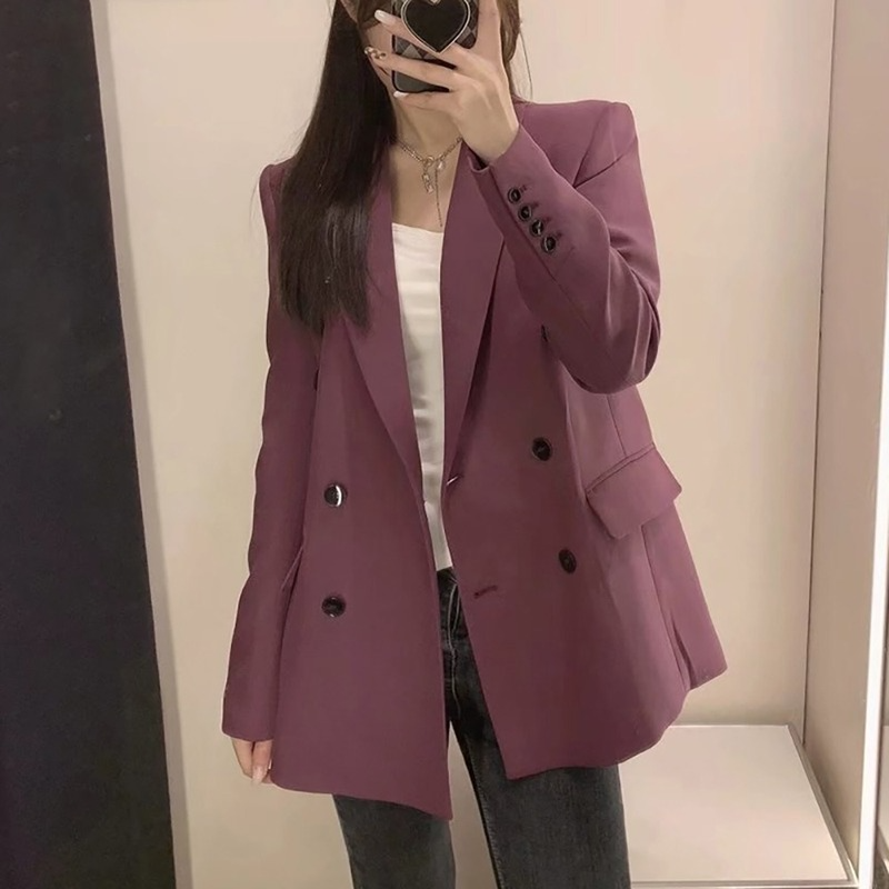 Women's Blazer Fashion Double Breasted Office Wear Blazer Coat Vintage Long Sleeve Pocket Female Outerwear Chic Veste Tops TR, White;black
Women's Blazer Fashion Double Breasted Office Wear Blazer Coat Vintage Long Sleeve Pocket Female Outerwear Chic Veste Tops TR, White;black