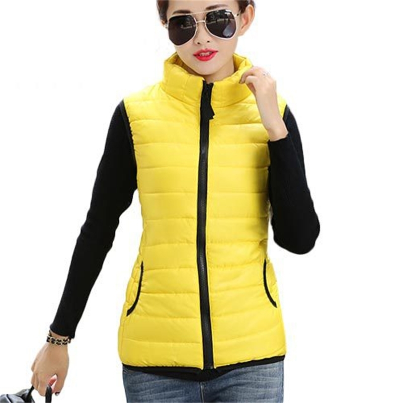 Plus Size Autumn Winter Coat Women Ladies Gilet Colete Feminino Casual Waistcoat Female Sleeveless Cotton Vest Jacket Y201001
