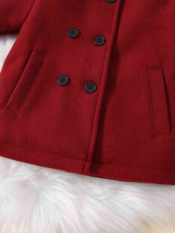 Baby Slant Pockets Double Breasted Coat SHE