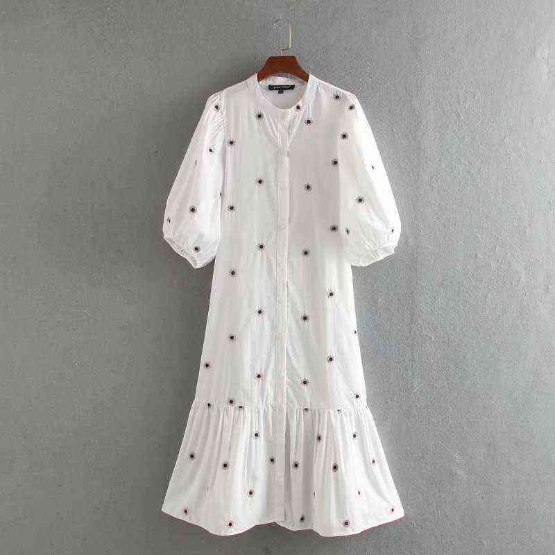 2020 women vintage lantern sleeve flower embroidery midi shirtdress female hem pleats vestidos chic casual loose dresses DS3436 G1223, Bb ds3436w
2020 women vintage lantern sleeve flower embroidery midi shirtdress female hem pleats vestidos chic casual loose dresses DS3436 G1223, Bb ds3436w
