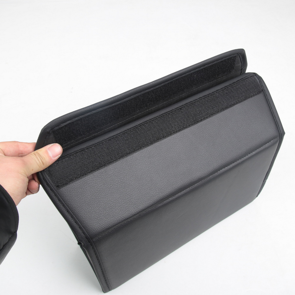 For Tesla Model Y Under Seat Storage Box Folding Leather Organizer Case Car Modification Interior Auto Accessories with Cover Portable Sundries Bag
