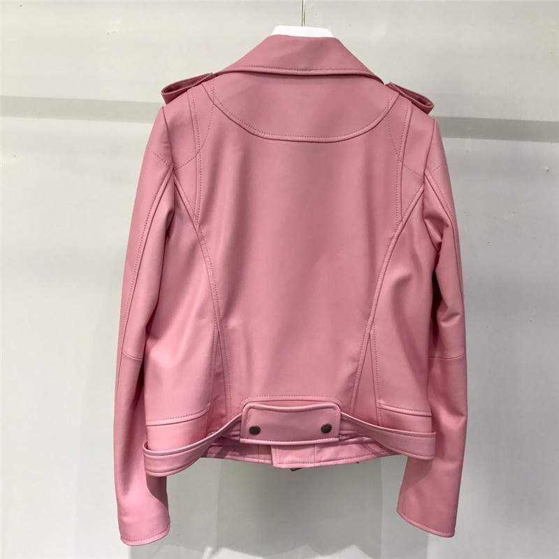 New arrival women's coat spring genuine leather jacket female high quality imported sheepskin coats pink black 201030