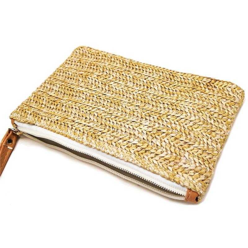 Purses Mini Straw Hand Coin Woven Purse Bag Weaving Clutch Bags Casual Summer Beach Mobile Phone Key Pocket Pouch Pack For Women