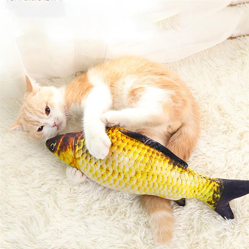 Pet Soft Plush 3D Shape Cat Bite Resistant Interactive Gift Caip Toys Stuffed Pillow Doll Simulation Fish Playing Toy YL0222